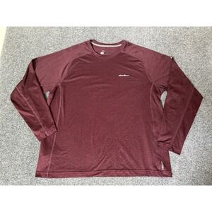 Eddie Bauer Long Sleeve Shirt W/FreeDry Technology - Burgundy- Men's Size XL